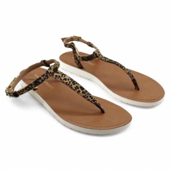 Sun + Stone Kristi T-Strap Flat Sandals - Picture 1 of 8